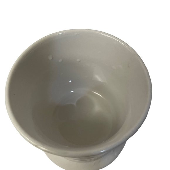 HOME ESSENTIALS Mug Cup Monogram R Scroll Pedestal Bottom Ceramic Wide Brim - Picture 4 of 6